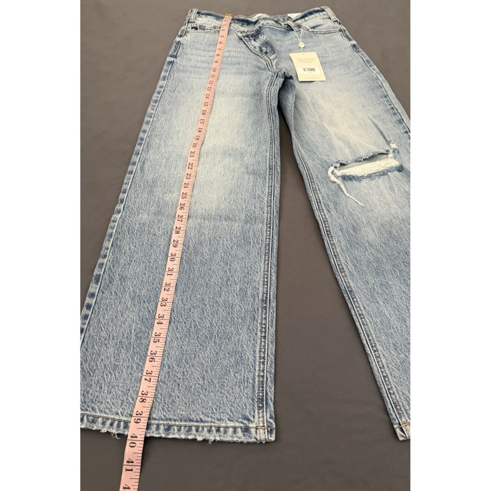 KanCan Jeans Womens 3/25 Light Wash Crossover Wide Leg Distressed High Rise NEW! - Picture 7 of 14